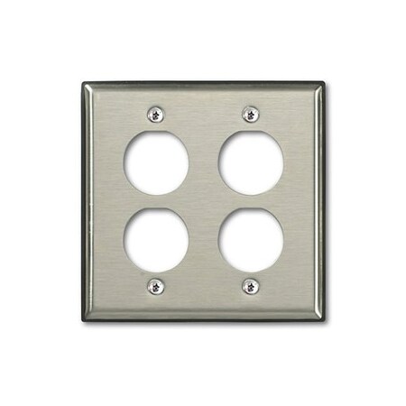 Leviton ELECTRICAL CONNECTOR ASSEMBLY DURAPORT IND WALLPLATE 2-GANG 4-PORT SS D6710-2S4